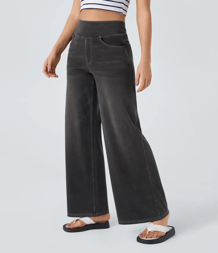 Arielle - højtaljede jeans med brede ben