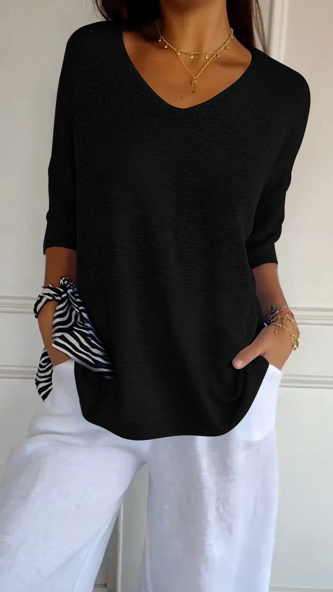 Pihla | V-hals afslappet bluse