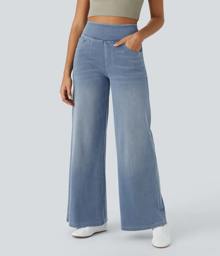 Arielle - højtaljede jeans med brede ben