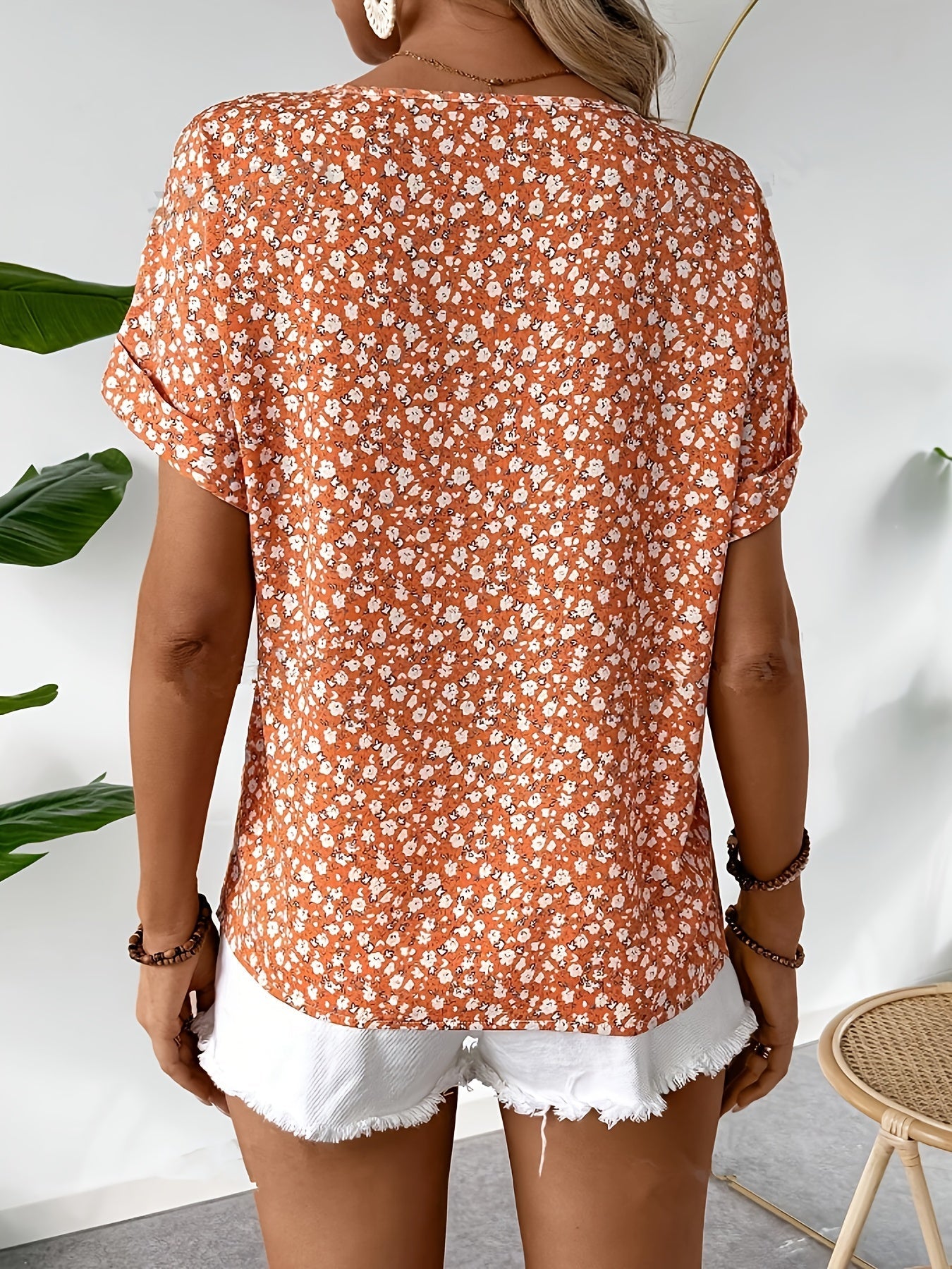 Asta | Floral Knapbluse