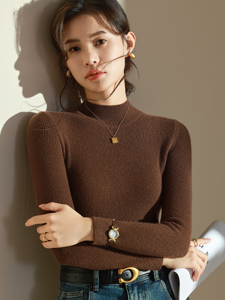 Ingebrid | Ribstrikket Sweater med Rullekrave