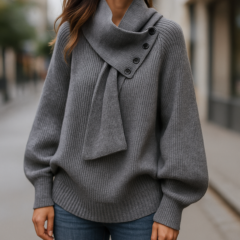 Bergros | Sweater med Sjalskrave