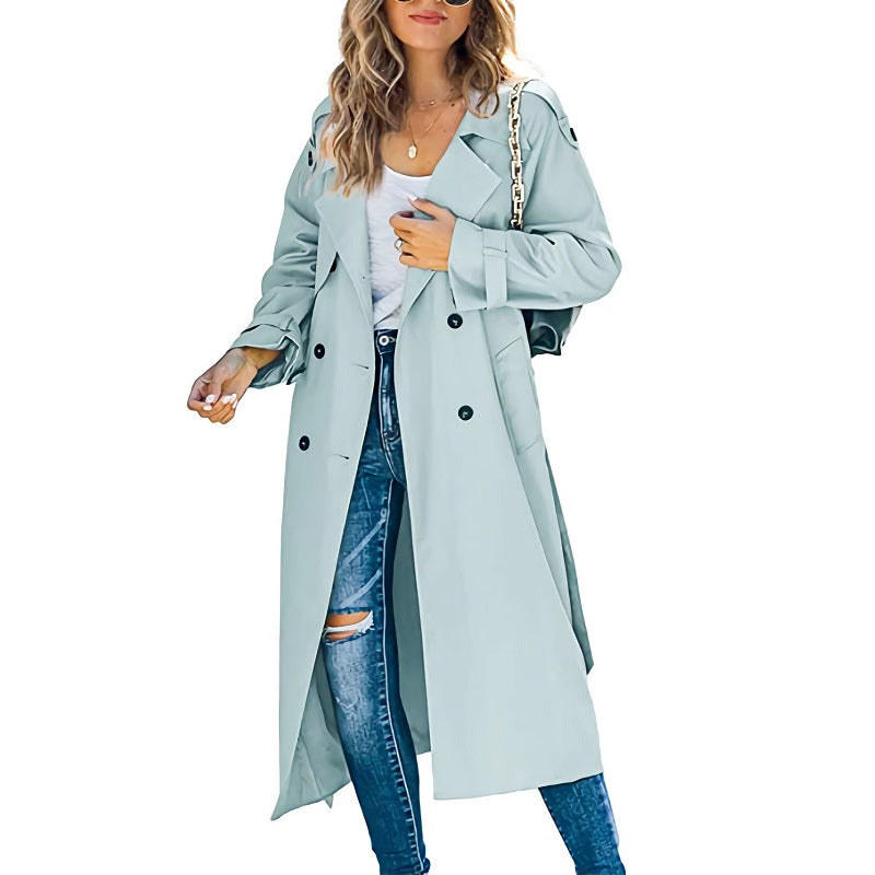 Kirsten | Lang Trenchcoat med Bindebælte