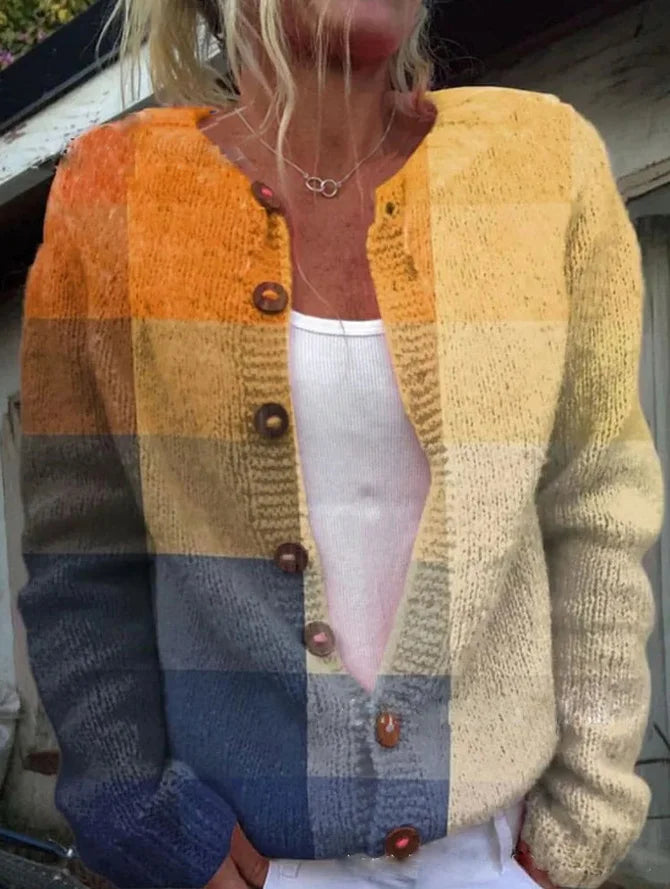 Ingelinn | Blomstret Knappet Strikcardigan