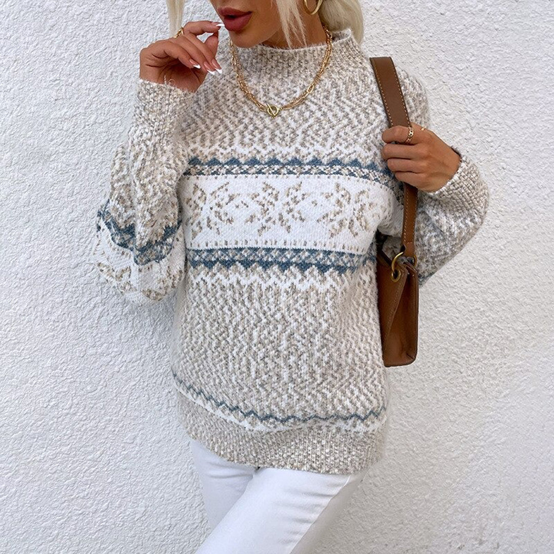 Julesweater med snefnug set bagfra