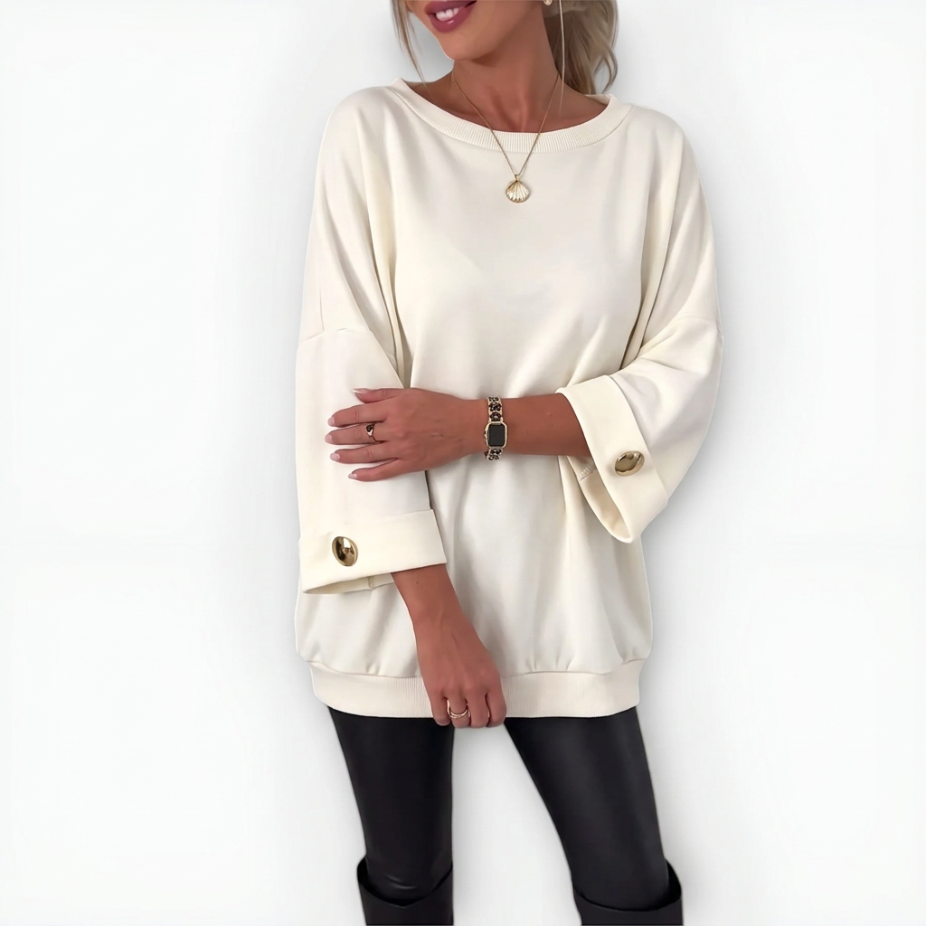 Myrkva | Oversize sweater med rund hals og ribkanter