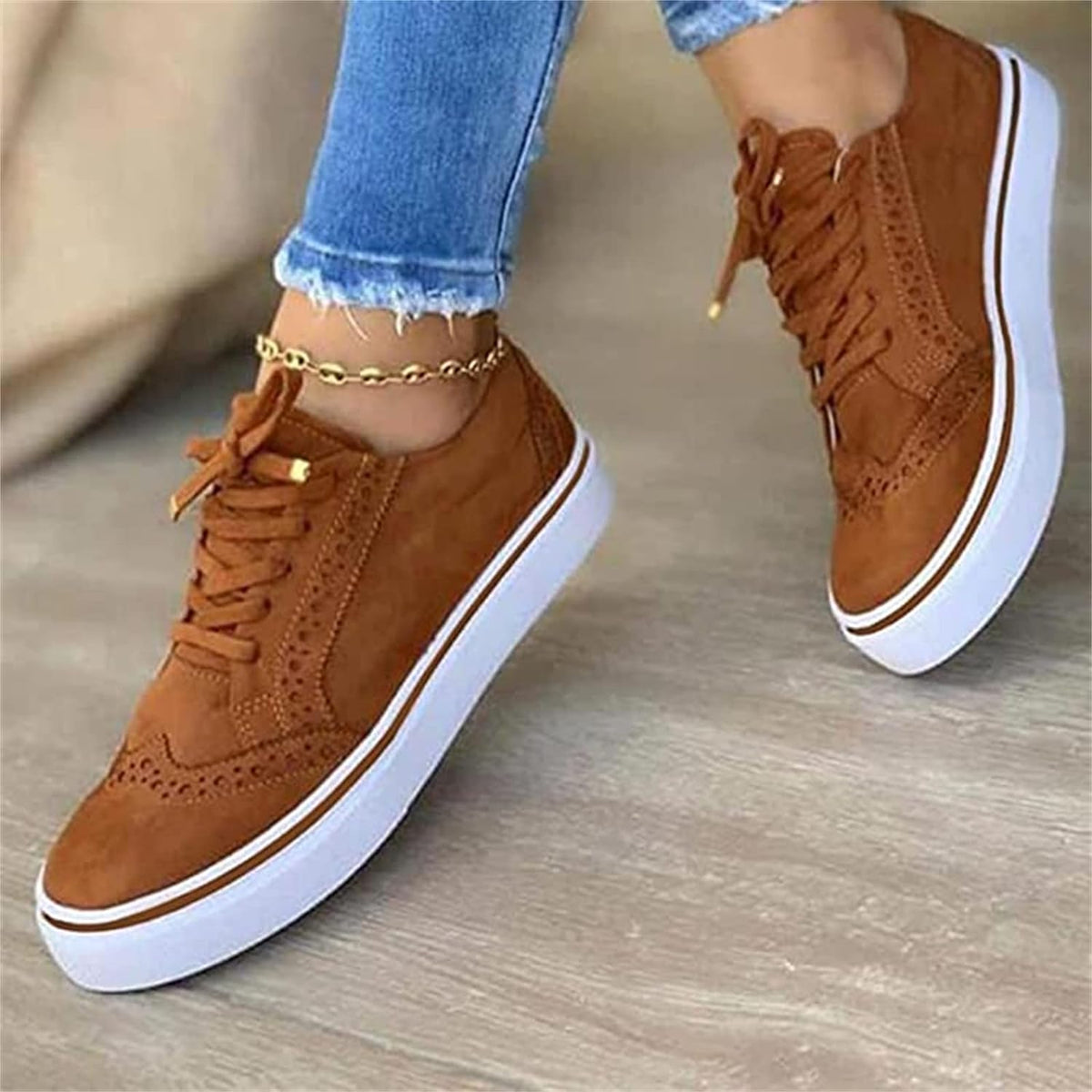 Ragnfast | Platform Sneakers i Brogue-Stil