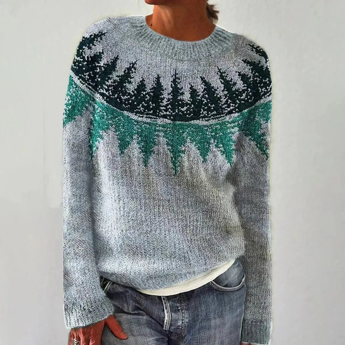Sunnvør | Sweater med Bådudskæring og Nordisk Bærestykke