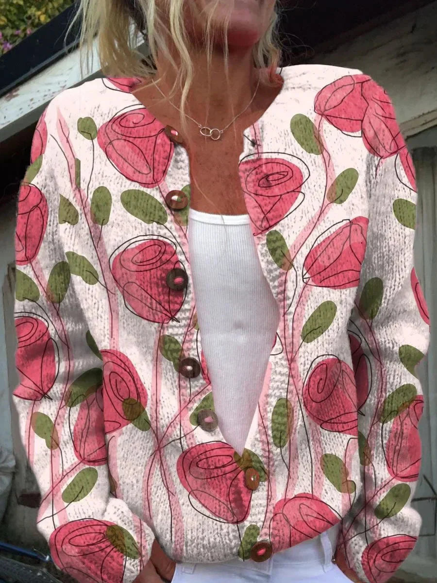 Kimberly | Kvinders Blomsterknap Cardigan