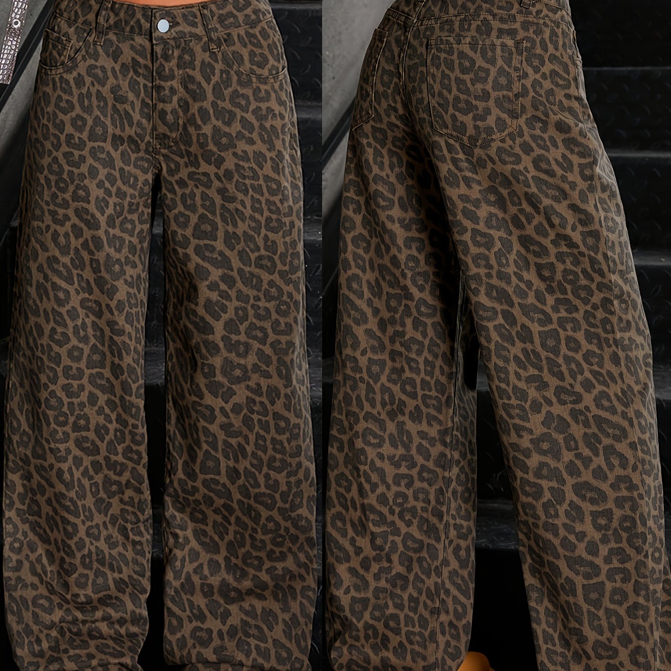 Vibse | Jeans med Leopardprint og Høj Talje