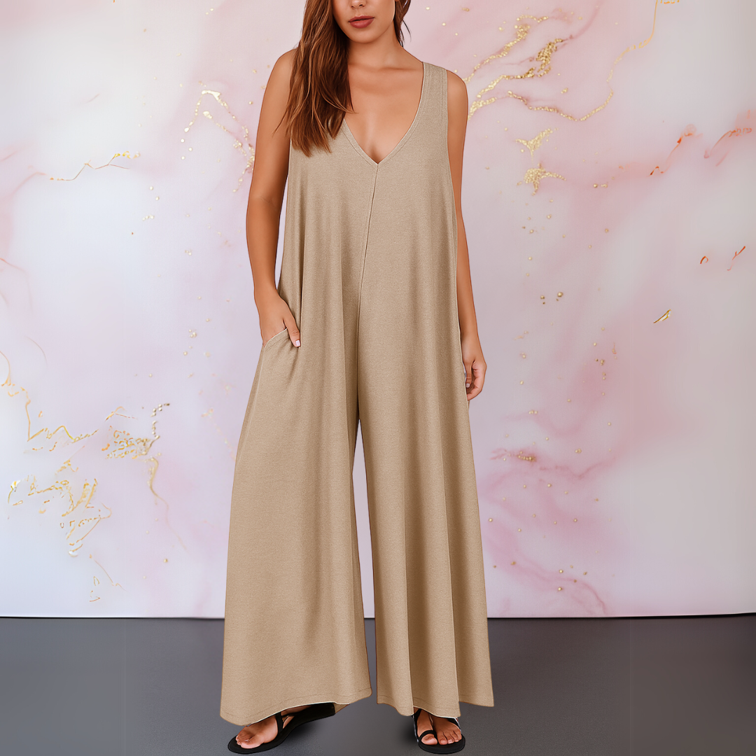 Wendy | Komfortabel V-Hals Vide Ben Jumpsuit