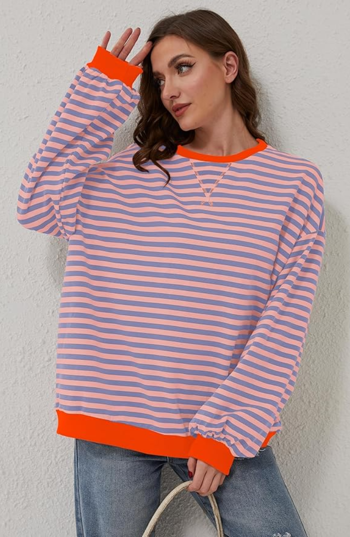 Halla | Stribet Oversize Sweater