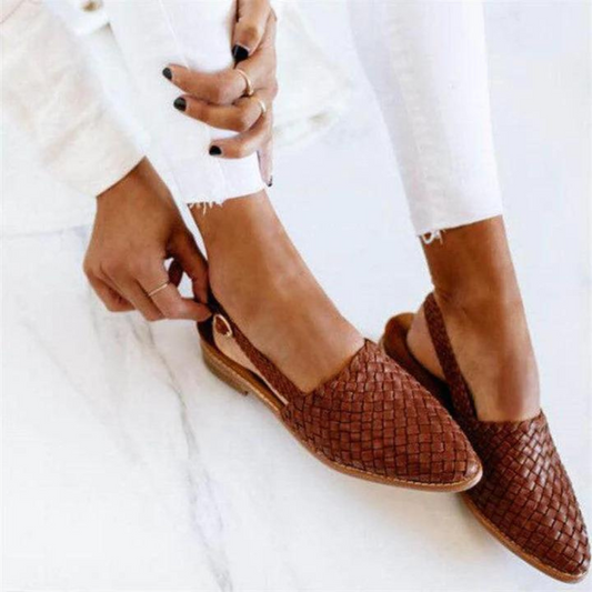 Trude | Loafers med Flettet Overdel og Slingback