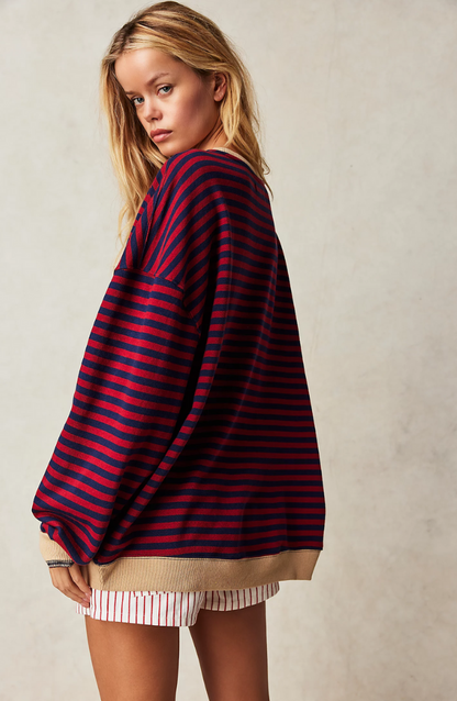 Halla | Stribet Oversize Sweater