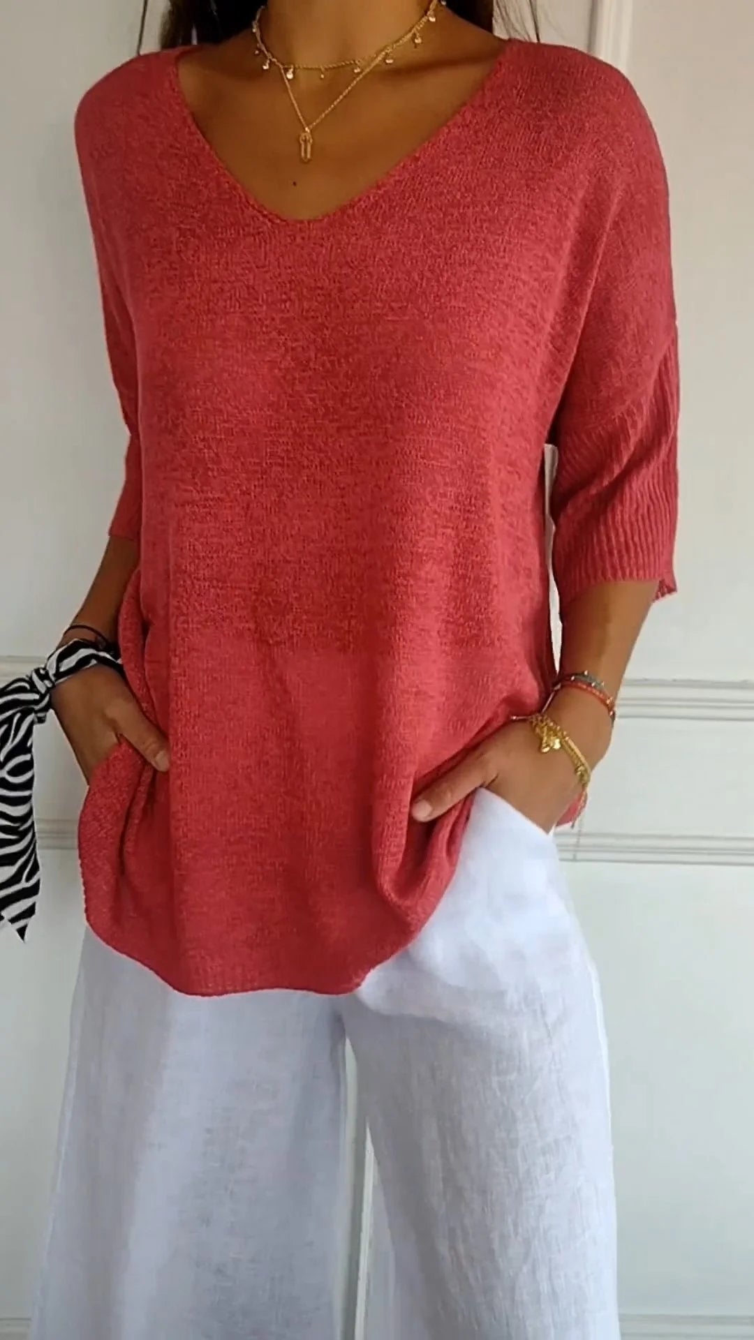 Pihla | V-hals afslappet bluse