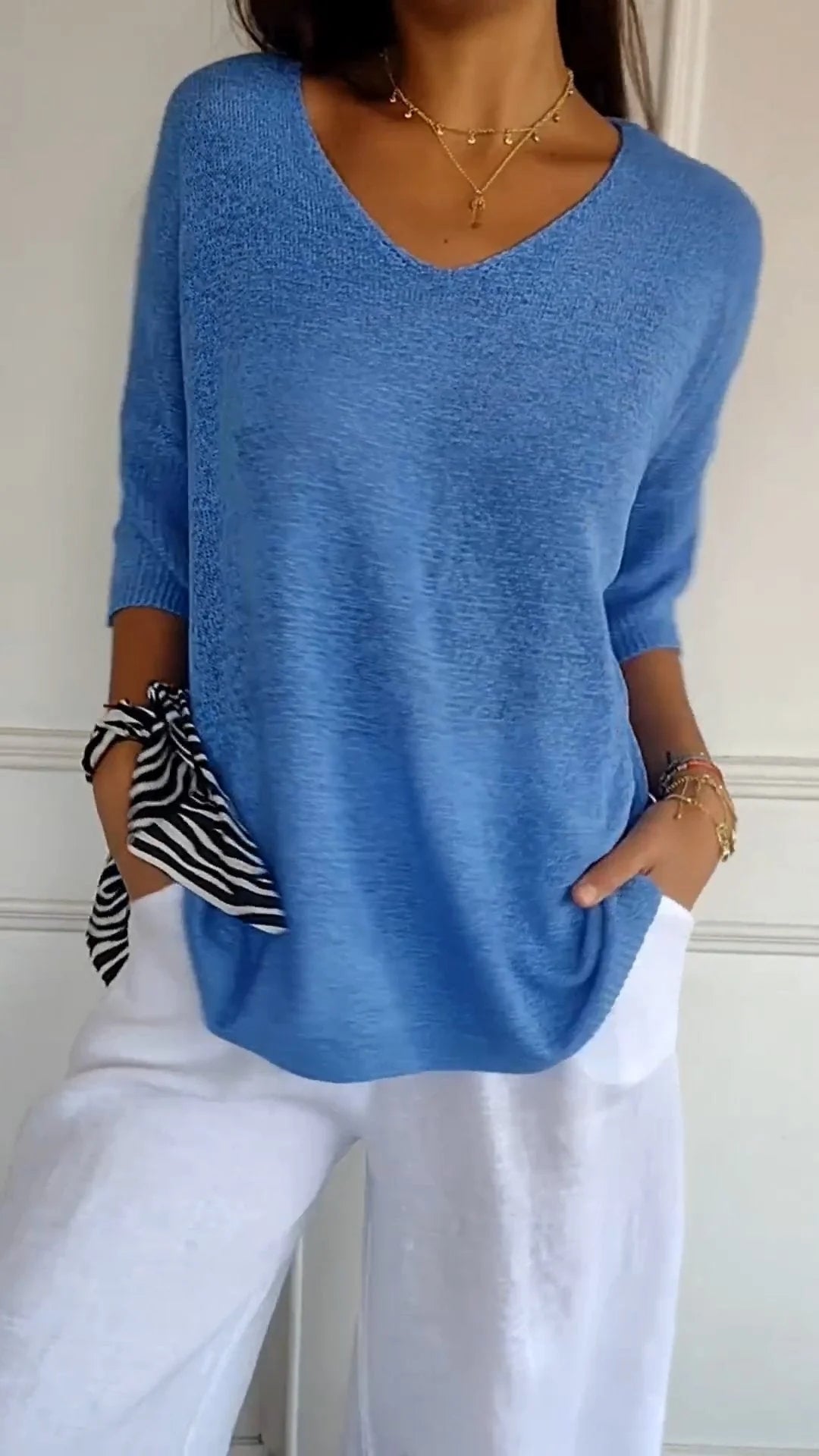 Pihla | V-hals afslappet bluse