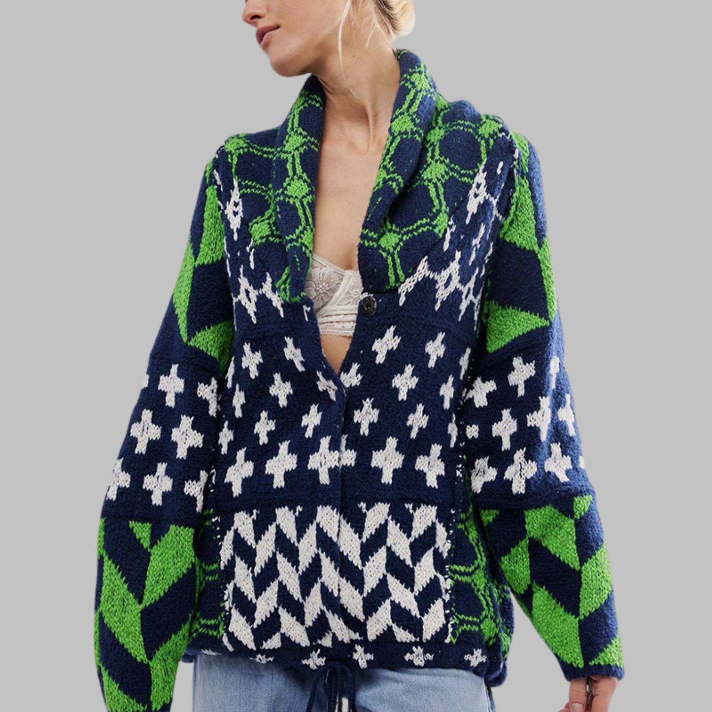 Gunnvør | Elegant Cardigan med Åben Front