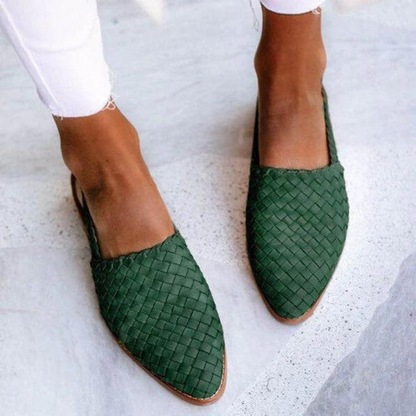 Trude | Loafers med Flettet Overdel og Slingback