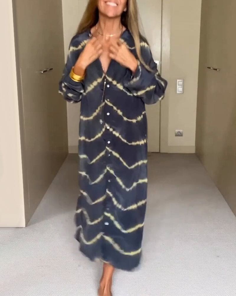 Isla | Sommer V-hals kjole med boho-print