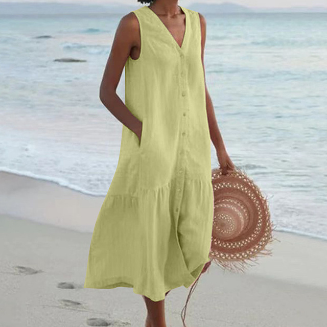 Maria | Off-shoulder midikjole med knap