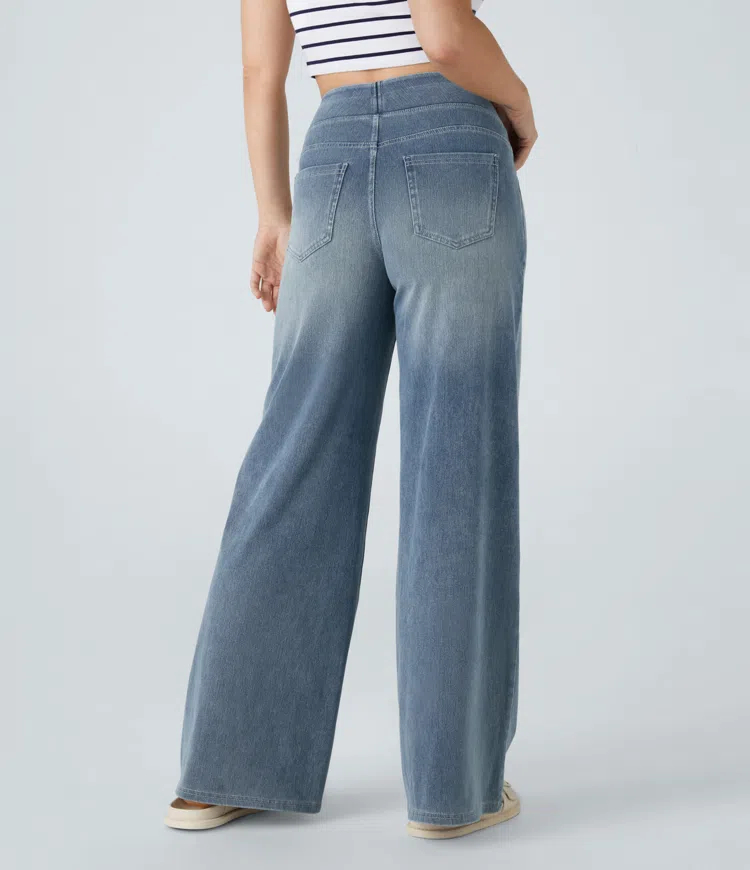 Arielle - højtaljede jeans med brede ben