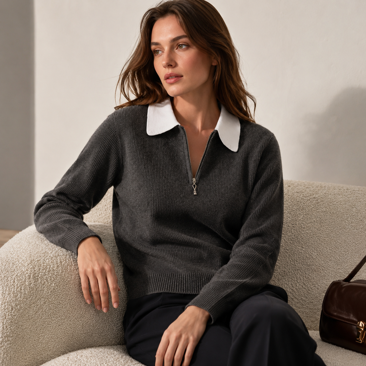 Steinvor | Struktureret Sweater med Krave