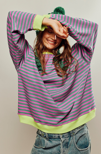 Halla | Stribet Oversize Sweater