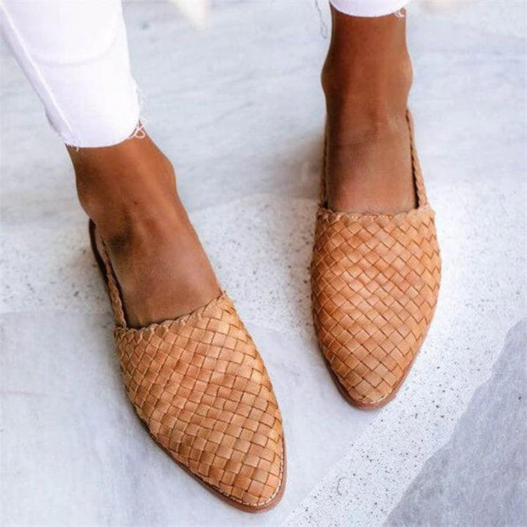 Trude | Loafers med Flettet Overdel og Slingback