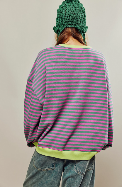 Halla | Stribet Oversize Sweater