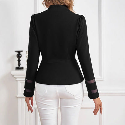 Bergdis | Peplum Blazer med Struktureret Skulder