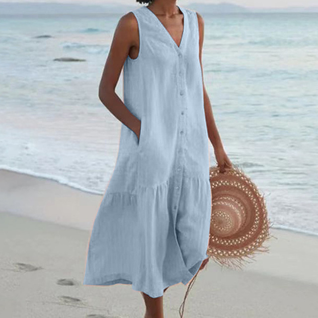 Maria | Off-shoulder midikjole med knap