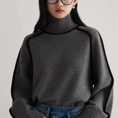 Ingiborg | Blød Sweater med Høj Hals