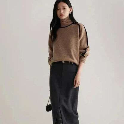 Ingiborg | Blød Sweater med Høj Hals