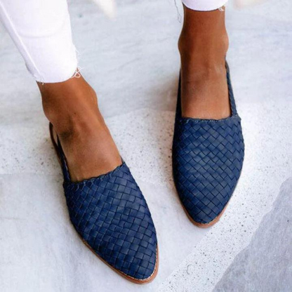 Trude | Loafers med Flettet Overdel og Slingback