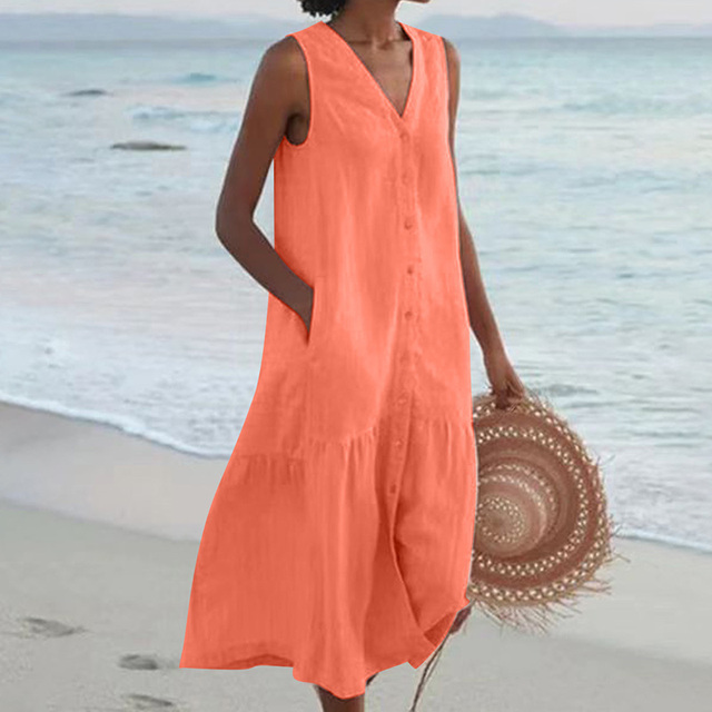 Maria | Off-shoulder midikjole med knap