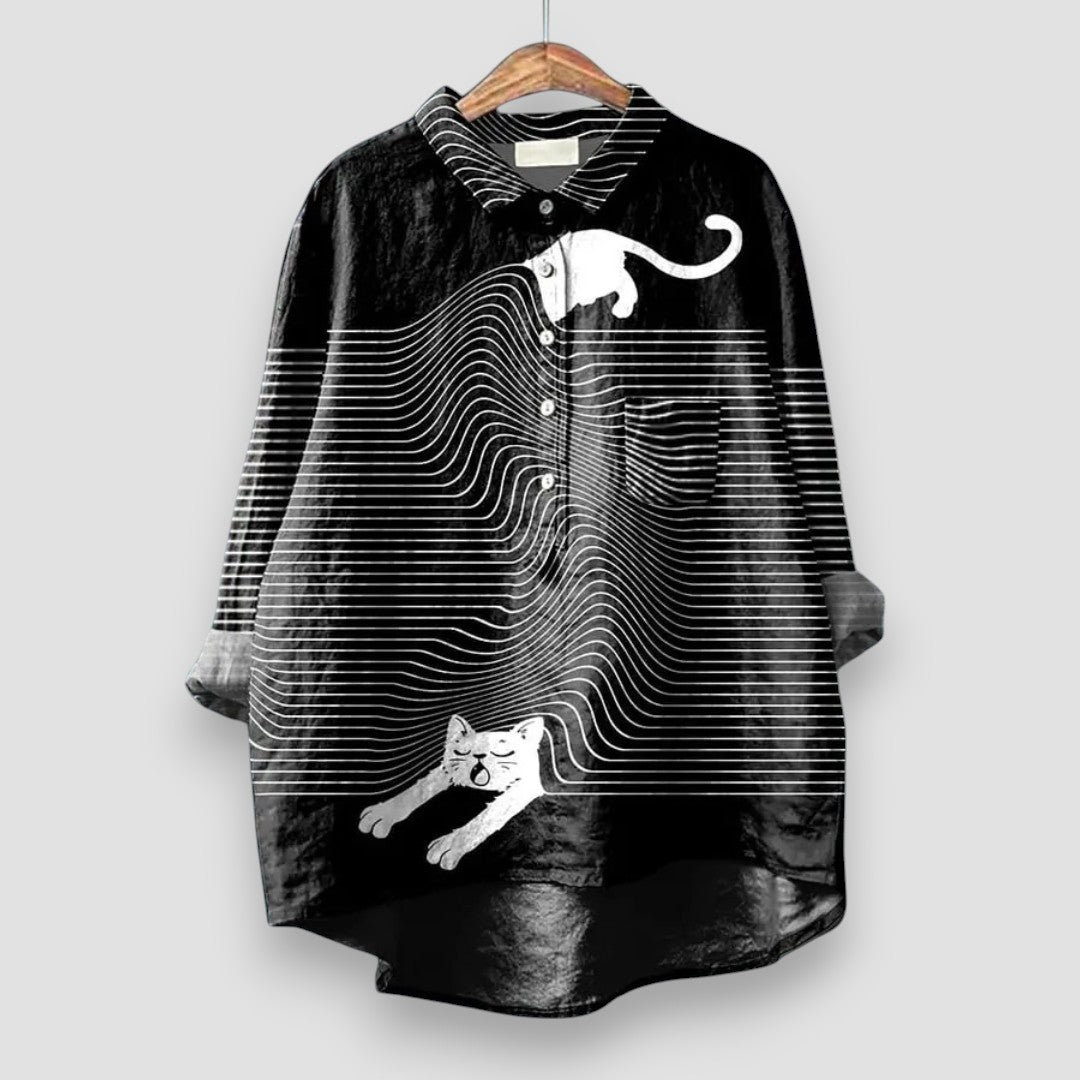 Mina | Kvindelig chemise med hundemotiv