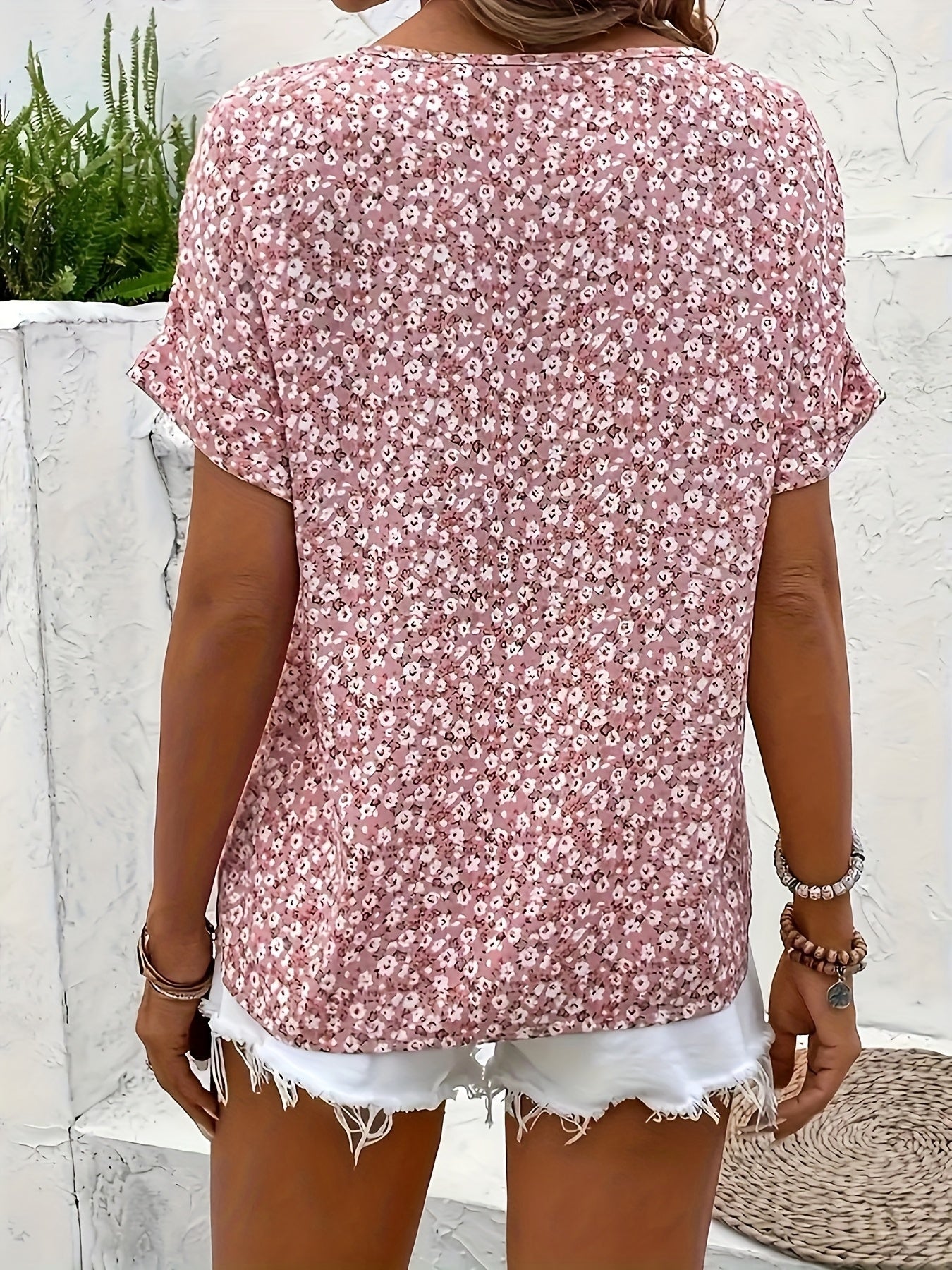 Asta | Floral Knapbluse