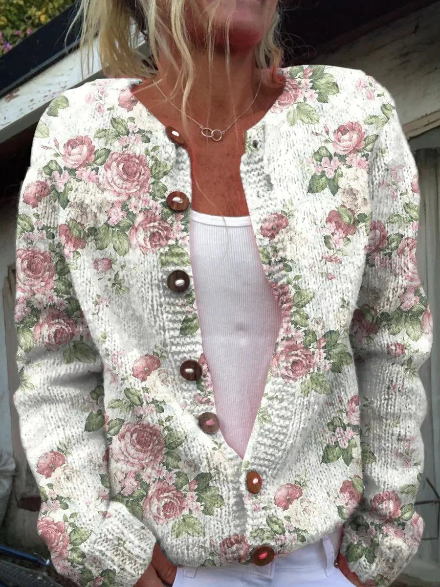 Kimberly | Kvinders Blomsterknap Cardigan