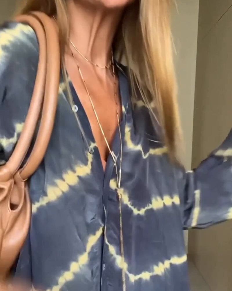 Isla | Sommer V-hals kjole med boho-print