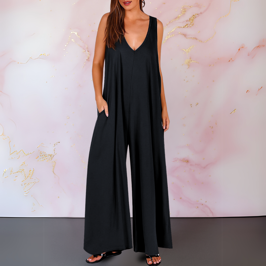 Wendy | Komfortabel V-Hals Vide Ben Jumpsuit