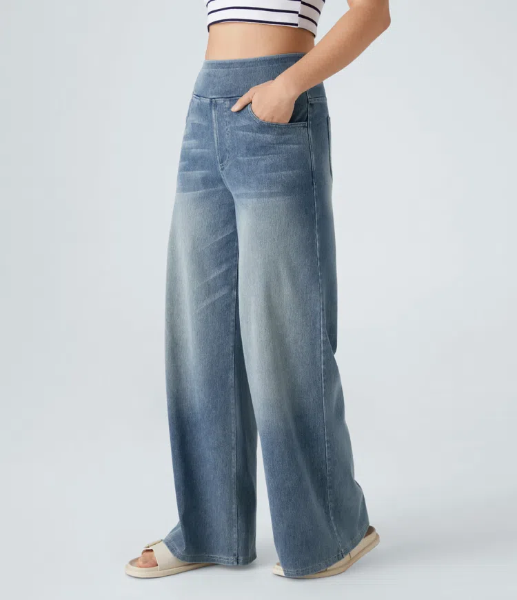 Arielle - højtaljede jeans med brede ben