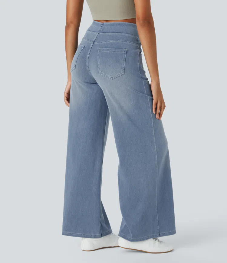 Arielle - højtaljede jeans med brede ben