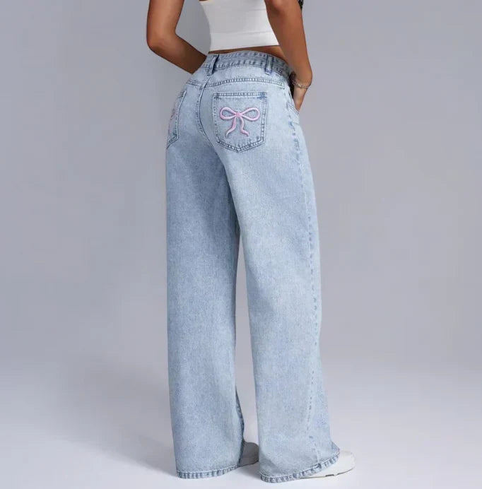 Gyrid | Vide Jeans med Sløjfedetalje