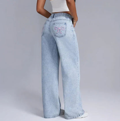 Gyrid | Vide Jeans med Sløjfedetalje