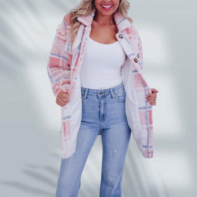 Gloria | Fleece Tjekket Jakke