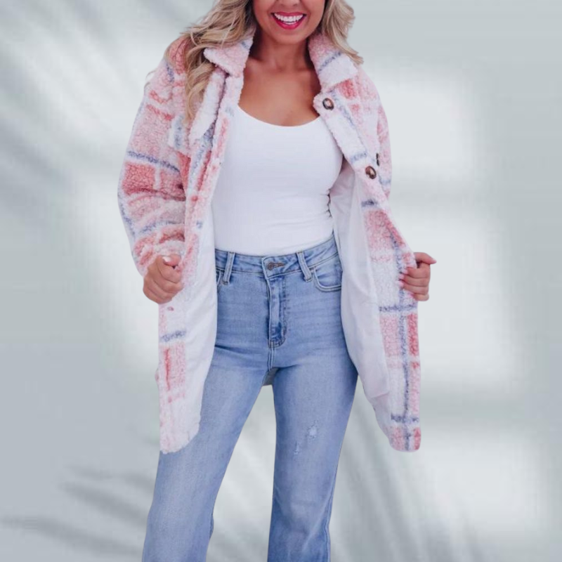 Gloria | Fleece Tjekket Jakke