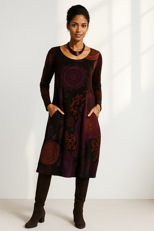 Toredis | Blomstret Midikjole i Boho-stil