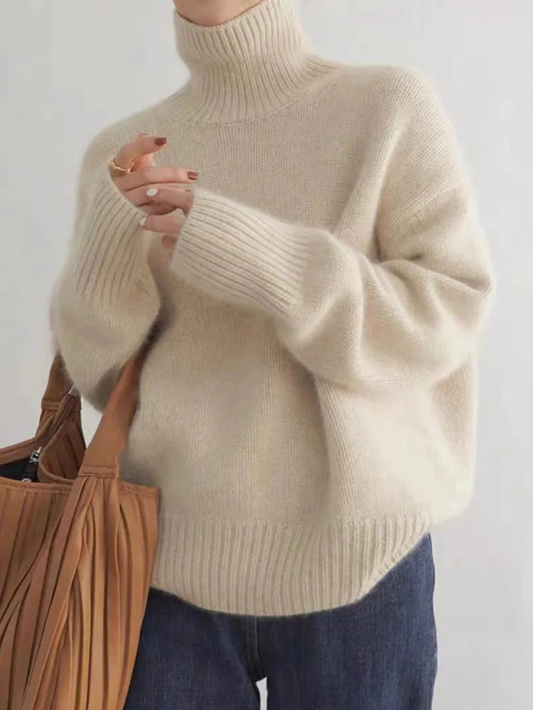 Ingerid | Løs Sweater med Rullekrave