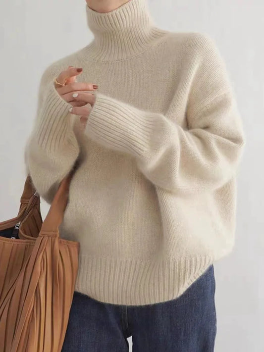 Ingerid | Løs Sweater med Rullekrave