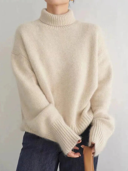 Ingerid | Løs Sweater med Rullekrave